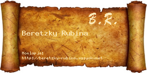 Beretzky Rubina névjegykártya